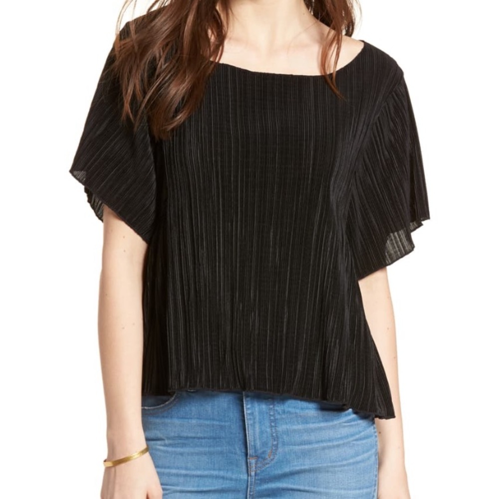 NWT Madewell Micropleat Top - Black
